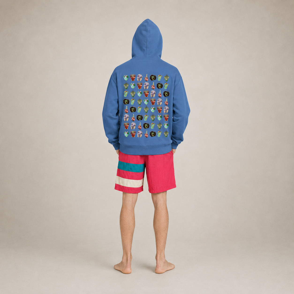 Embroidered Veer mark on a hoodie